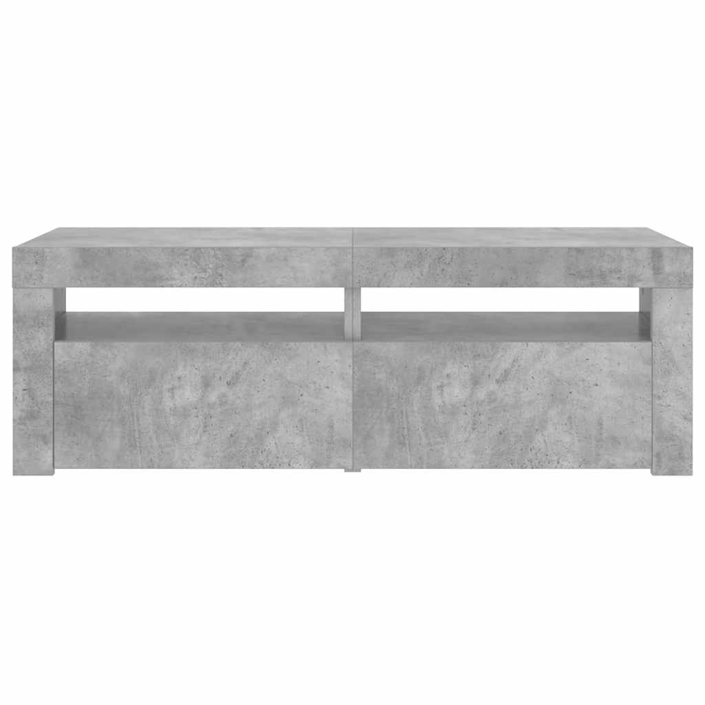 Meuble TV avec lumières LED gris béton 120x35x40 cm - XIOS