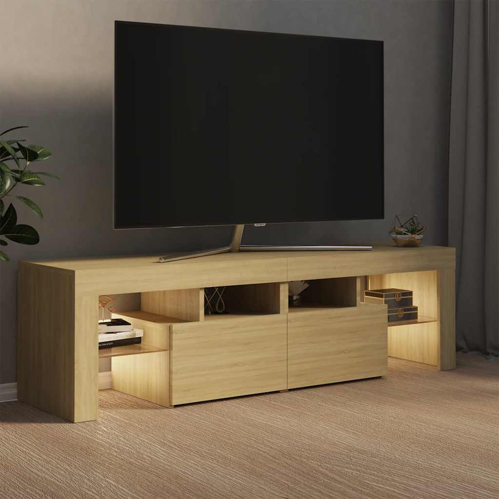 Meuble TV avec lumières LED Chêne sonoma 140x36,5x40 cm - XIOS