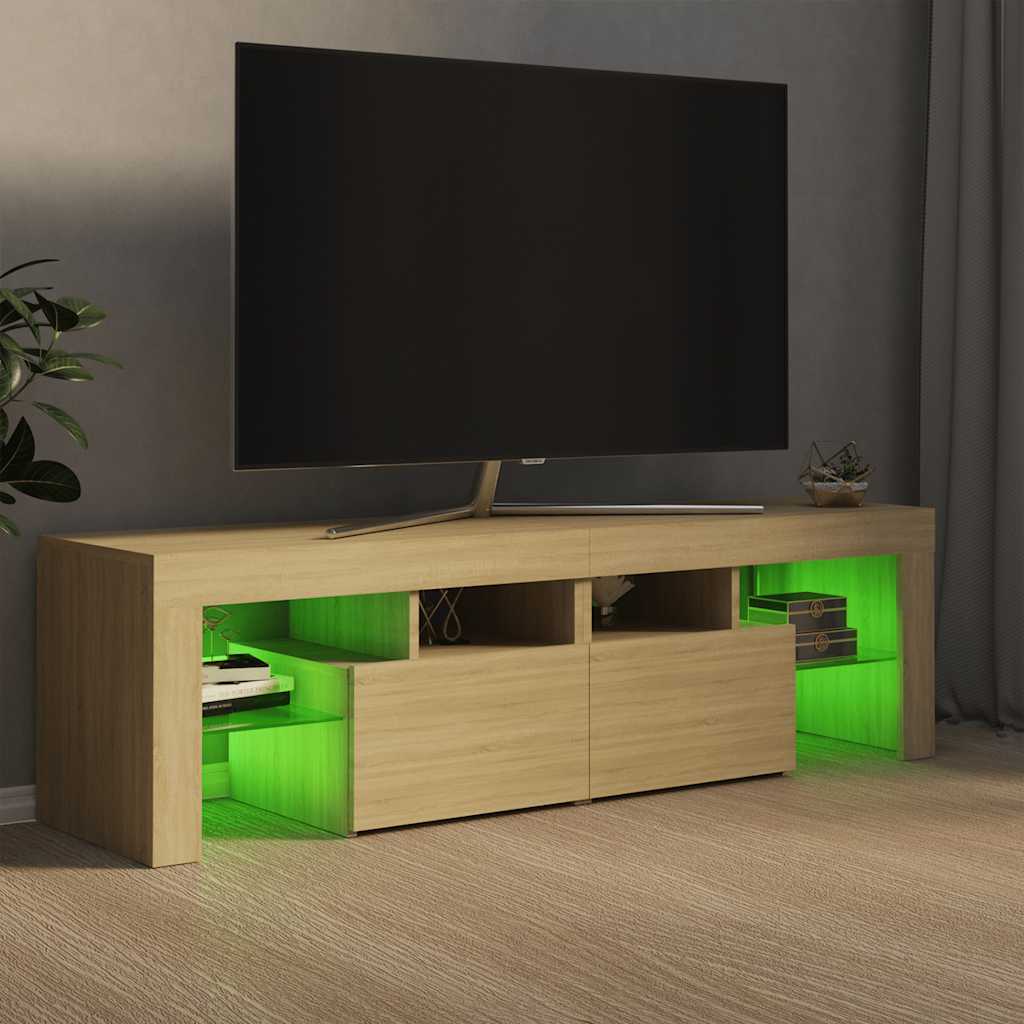Meuble TV avec lumières LED Chêne sonoma 140x36,5x40 cm - XIOS