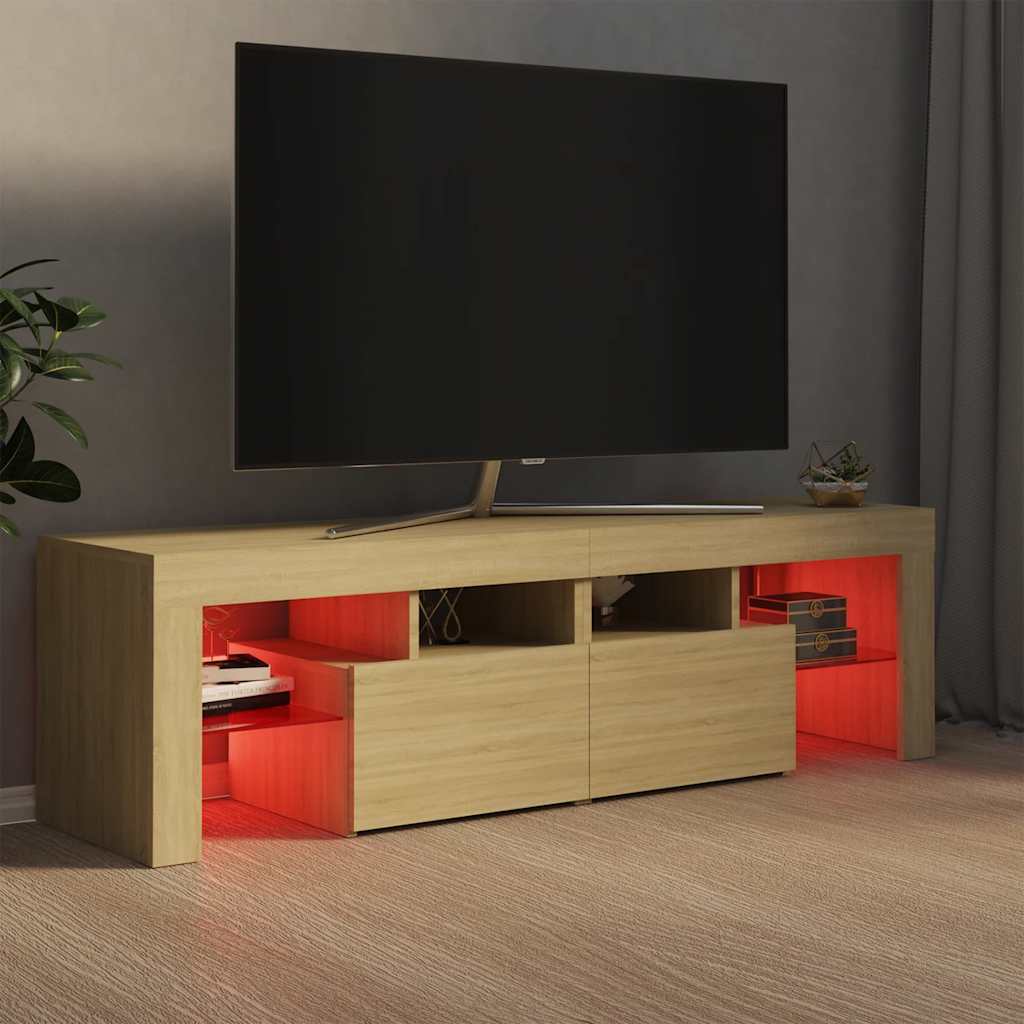 Meuble TV avec lumières LED Chêne sonoma 140x36,5x40 cm - XIOS