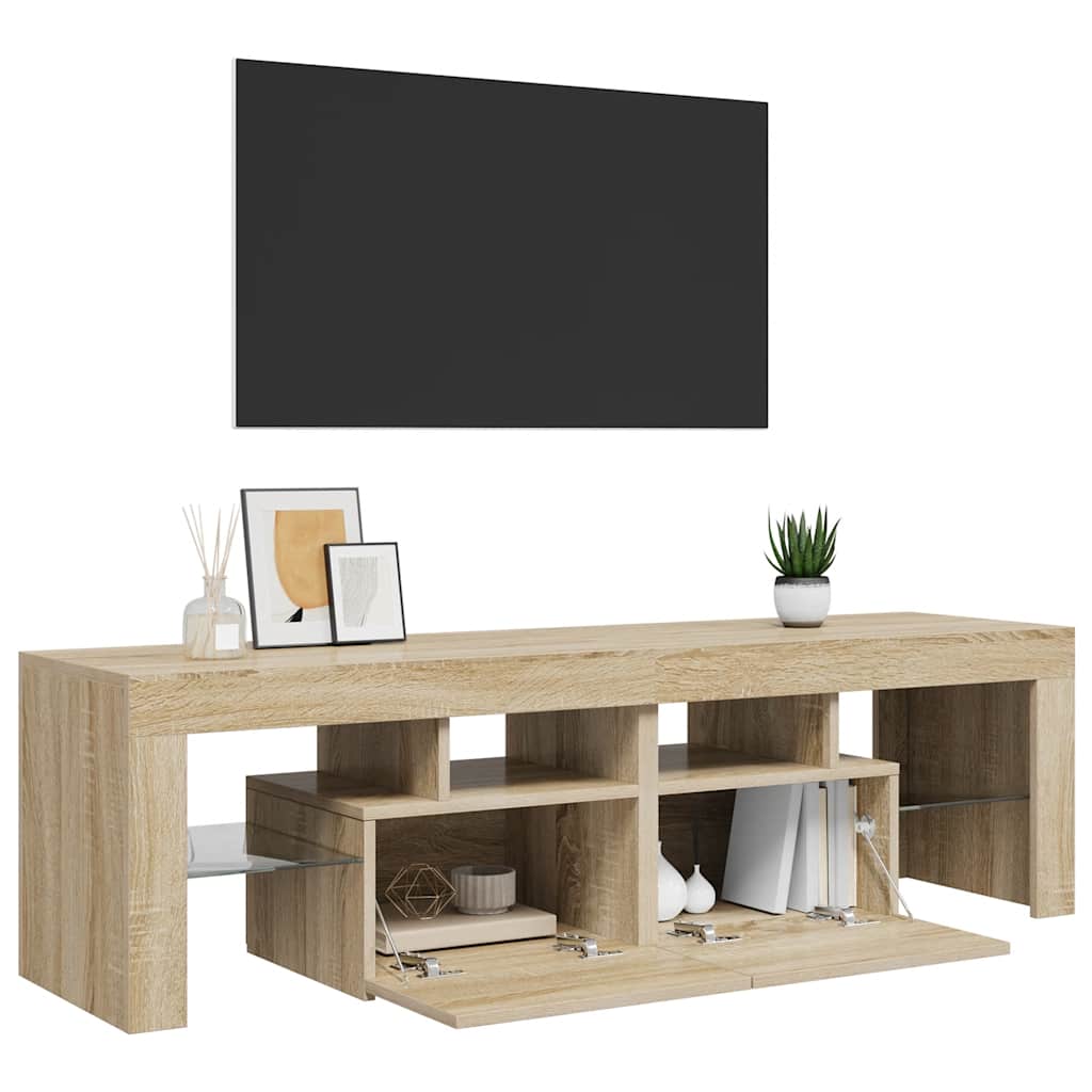Meuble TV avec lumières LED Chêne sonoma 140x36,5x40 cm - XIOS