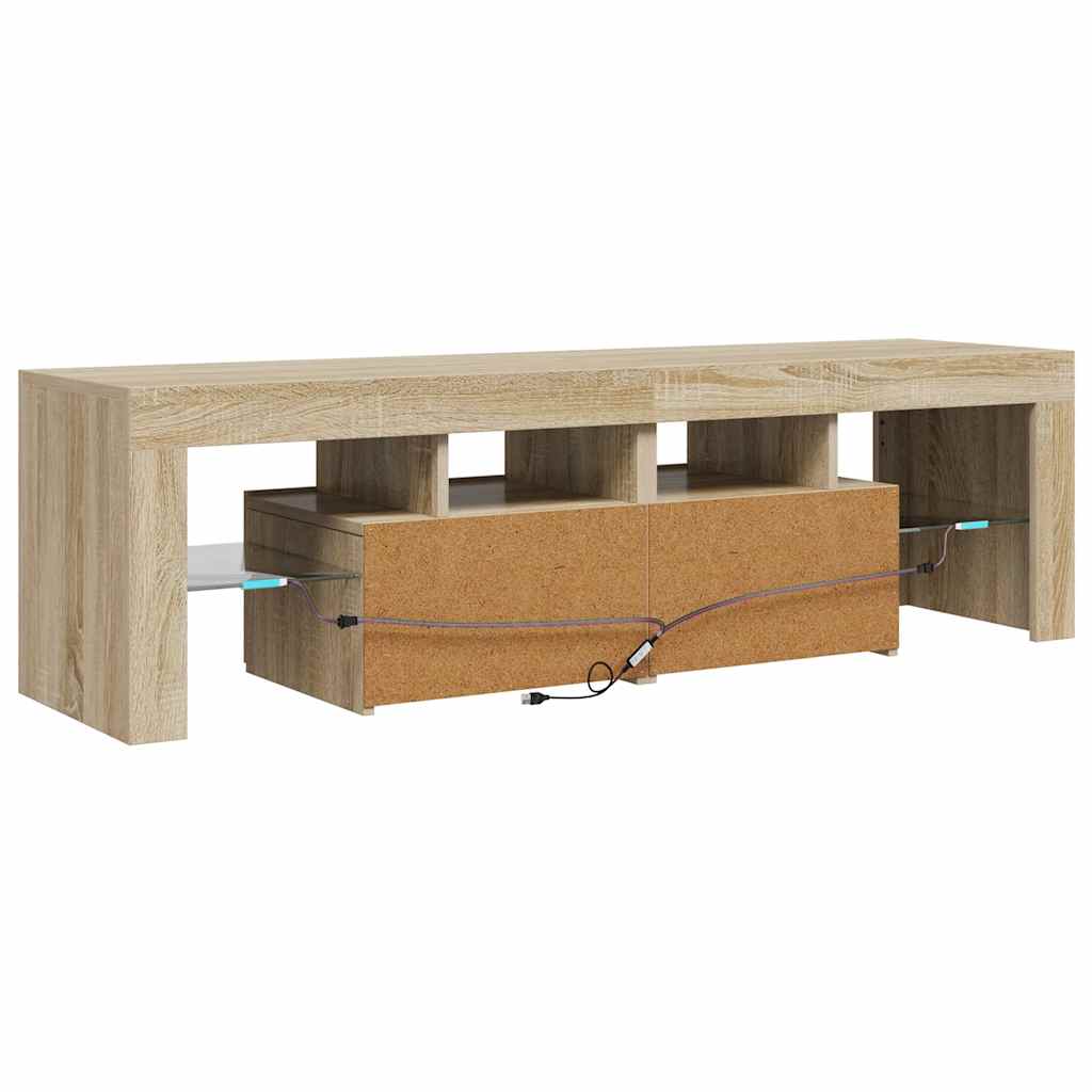 Meuble TV avec lumières LED Chêne sonoma 140x36,5x40 cm - XIOS
