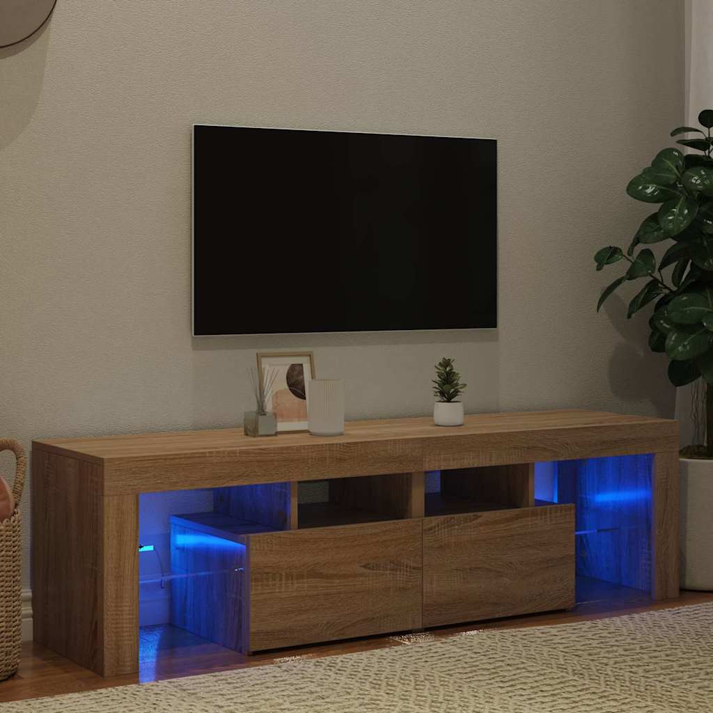 Meuble TV avec lumières LED Chêne sonoma 140x36,5x40 cm - XIOS
