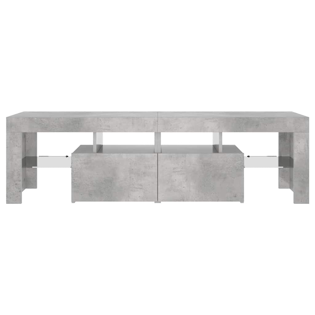 Meuble TV avec lumières LED Gris béton 140x36,5x40 cm - XIOS