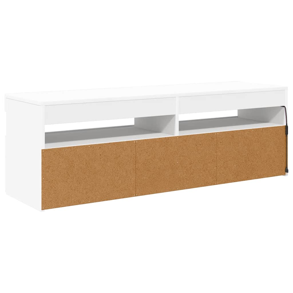 Meuble TV avec lumières LED blanc 120x35x40 cm - XIOS