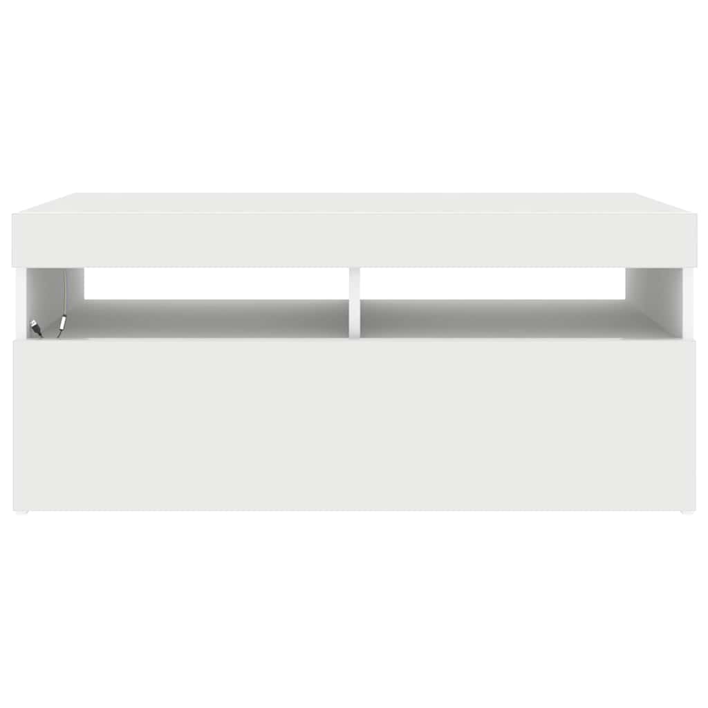 Meuble TV avec lumières LED blanc 90x35x40 cm - XIOS