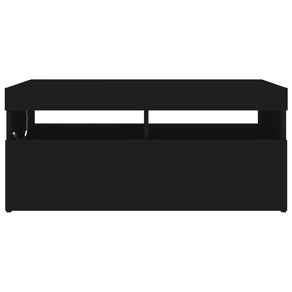 Meuble TV avec lumières LED noir 90x35x40 cm - XIOS