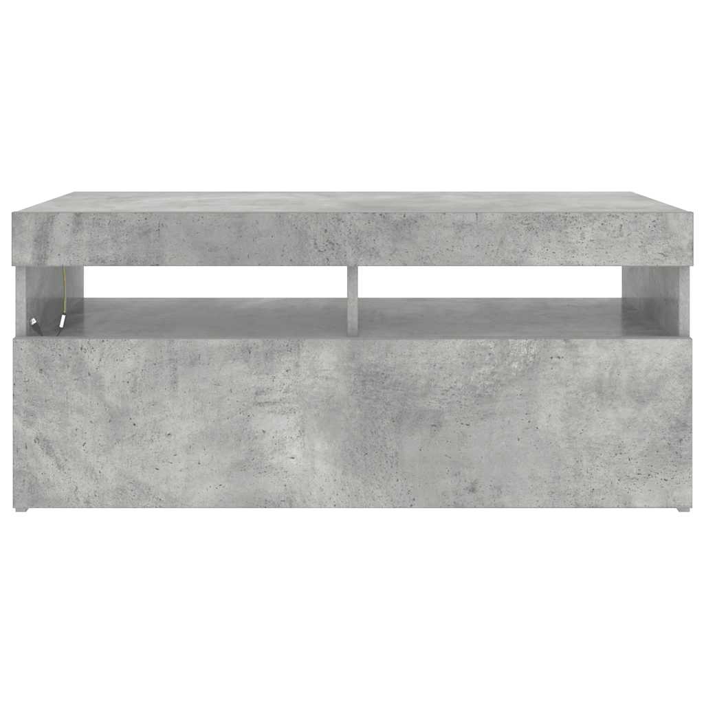 Meuble TV avec lumières LED gris béton 90x35x40 cm - XIOS
