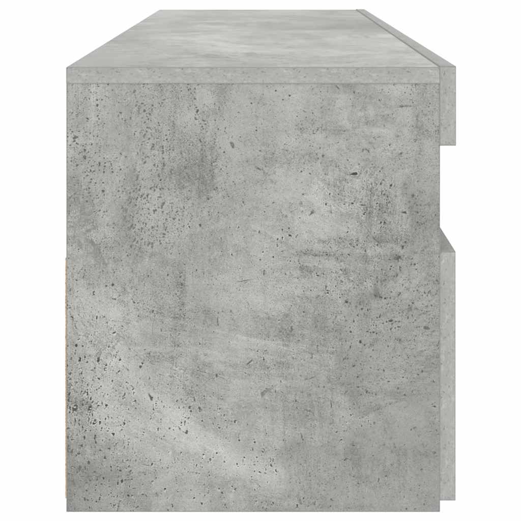 Meuble TV avec lumières LED gris béton 90x35x40 cm - XIOS