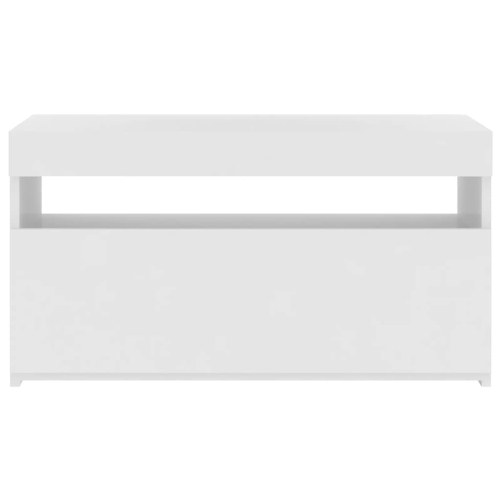 Meuble TV avec lumières LED Blanc 75x35x40 cm Meubles TV vidaXL   
