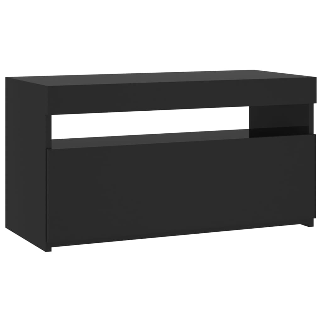Meuble TV avec lumières LED Noir 75x35x40 cm Meubles TV vidaXL   