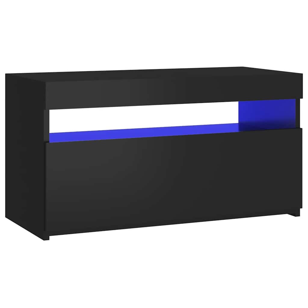 Meuble TV avec lumières LED Noir 75x35x40 cm - XIOS