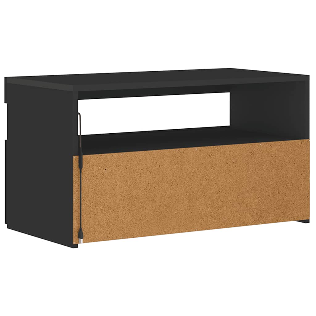 Meuble TV avec lumières LED Noir 75x35x40 cm - XIOS