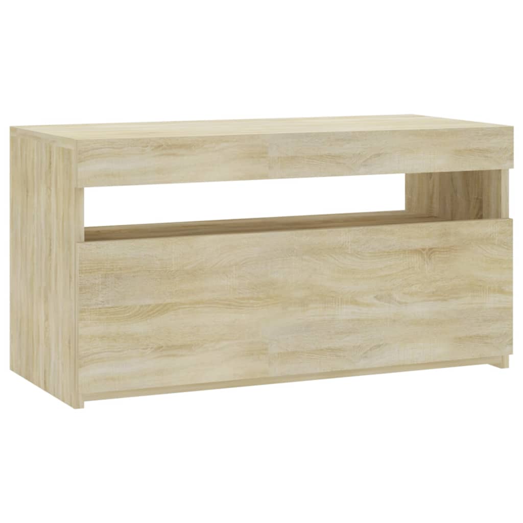 Meuble TV avec lumières LED Chêne sonoma 75x35x40 cm Meubles TV vidaXL   