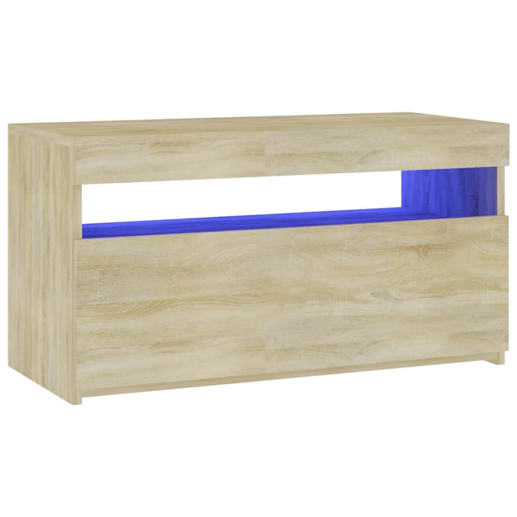 Meuble TV avec lumières LED Chêne sonoma 75x35x40 cm Meubles TV vidaXL   