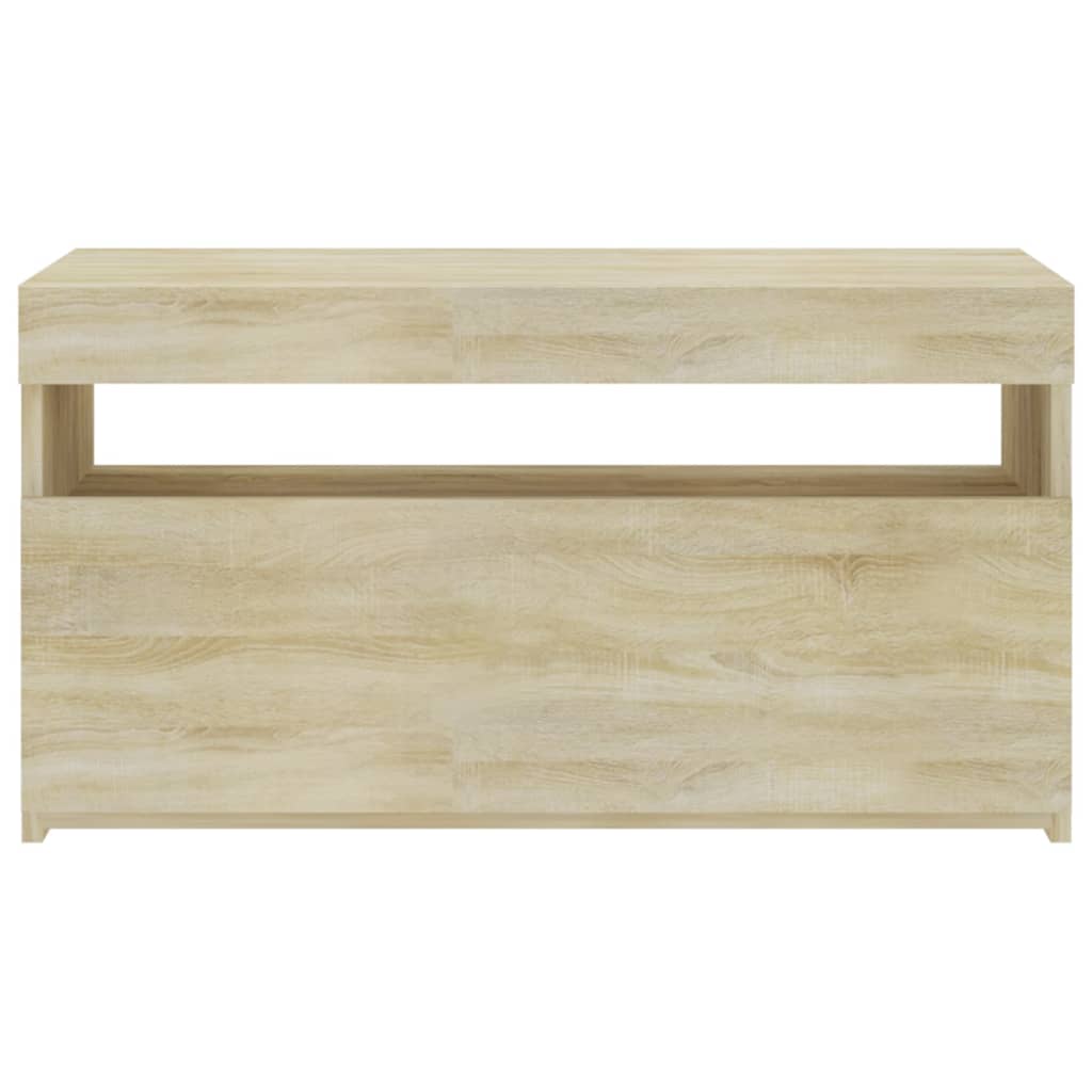 Meuble TV avec lumières LED Chêne sonoma 75x35x40 cm Meubles TV vidaXL   