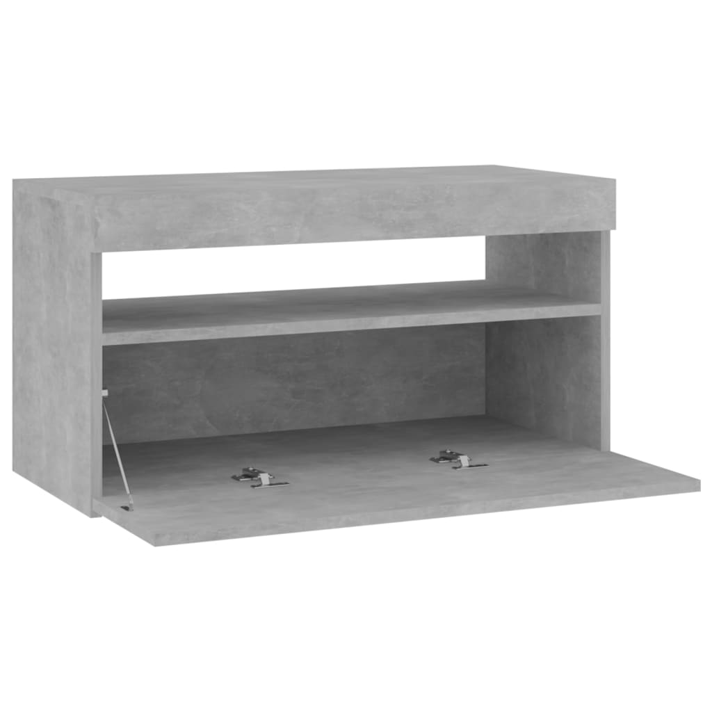 Meuble TV avec lumières LED Gris béton 75x35x40 cm Meubles TV vidaXL   