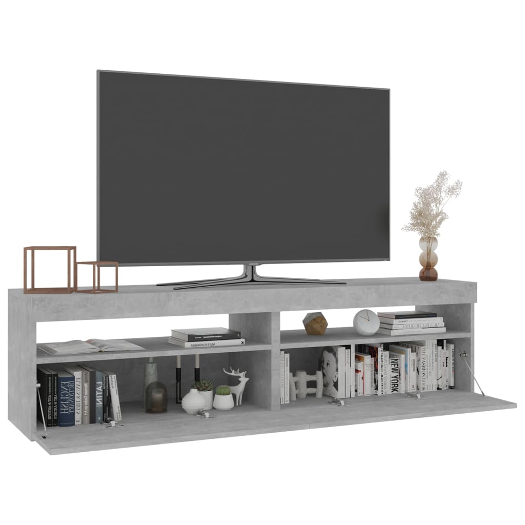 Meubles TV 2 pcs avec lumières LED Gris béton 75x35x40 cm Meubles TV vidaXL   