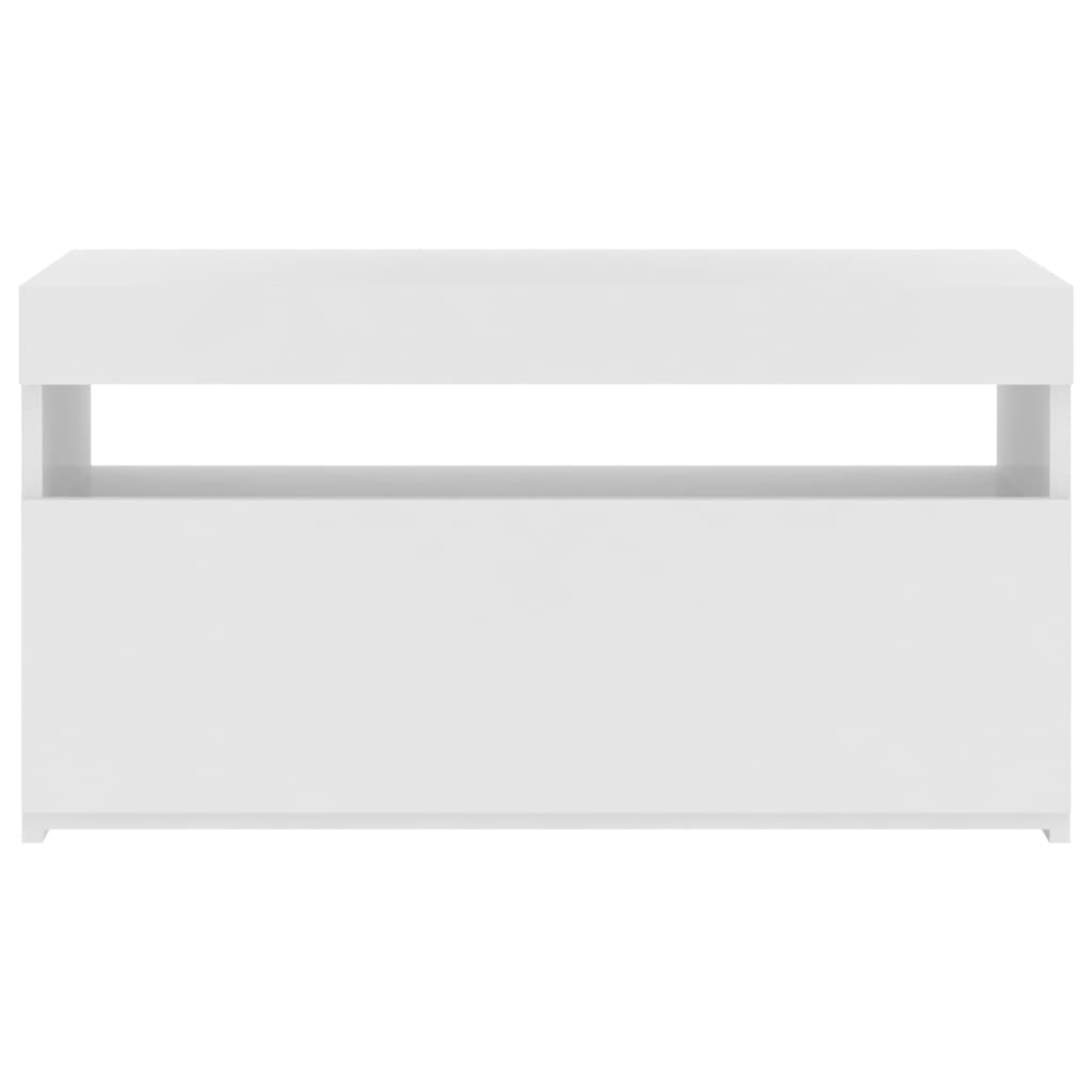 Meuble TV avec lumières LED Blanc brillant 75x35x40 cm Meubles TV vidaXL   