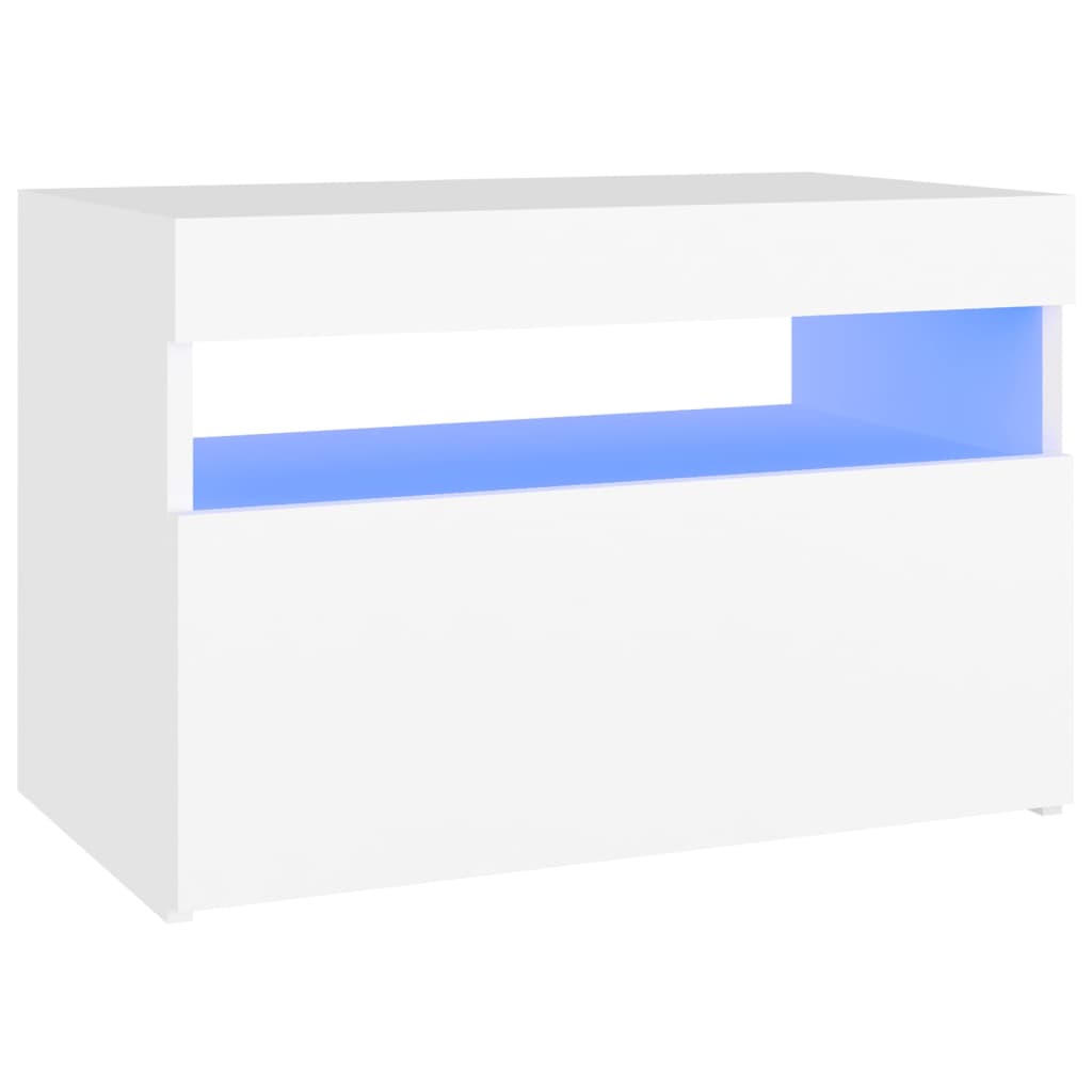 Meuble TV avec lumières LED blanc 60x35x40 cm - XIOS