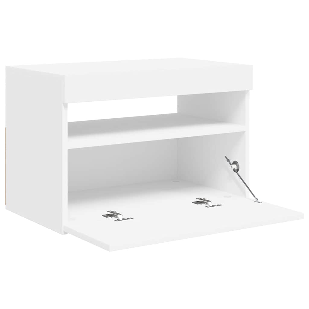 Meuble TV avec lumières LED blanc 60x35x40 cm - XIOS