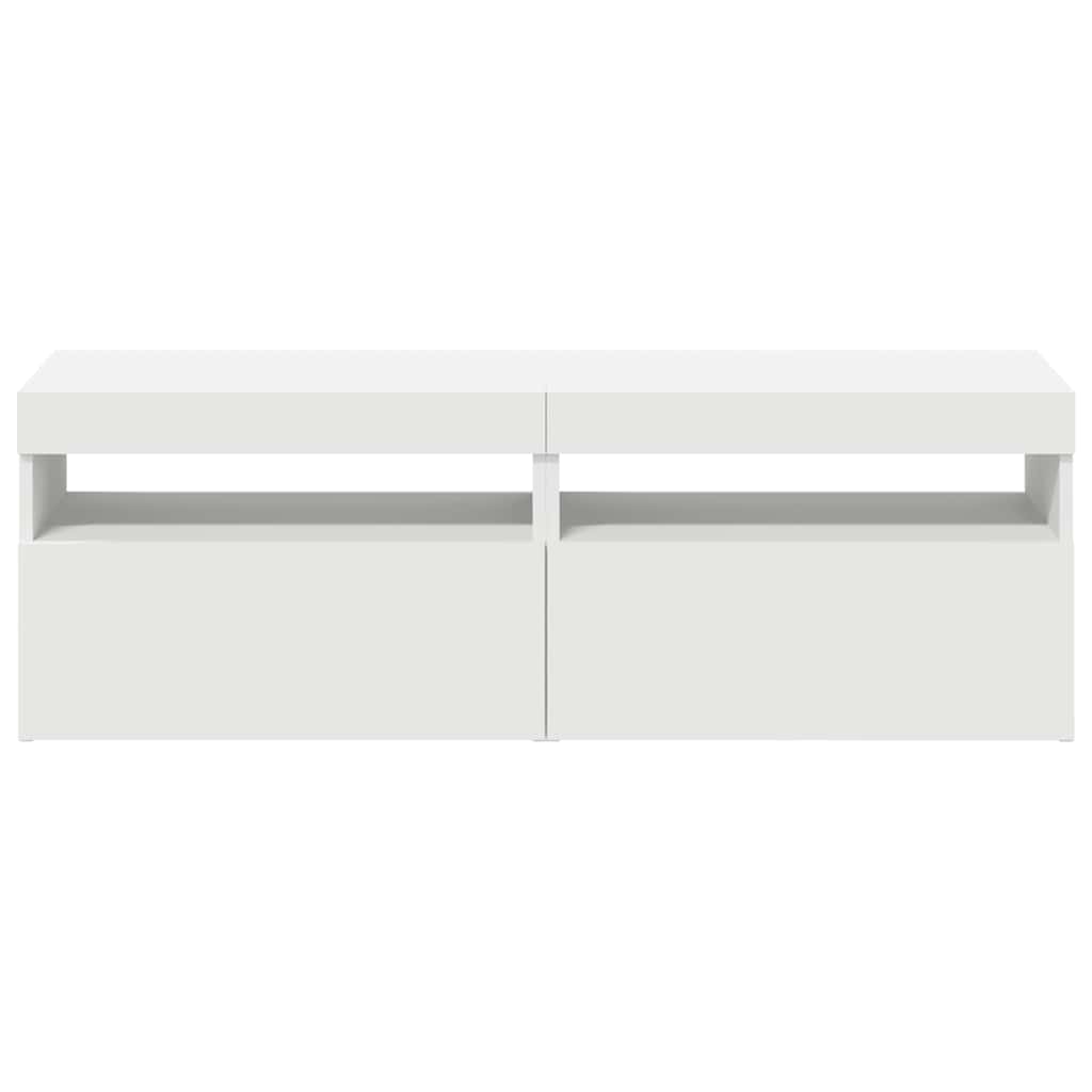 Meubles TV avec lumières LED 2 pcs Blanc 60x35x40 cm - XIOS