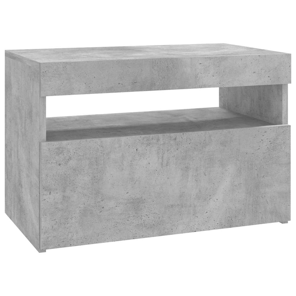 Meuble TV avec lumières LED gris béton 60x35x40 cm - XIOS