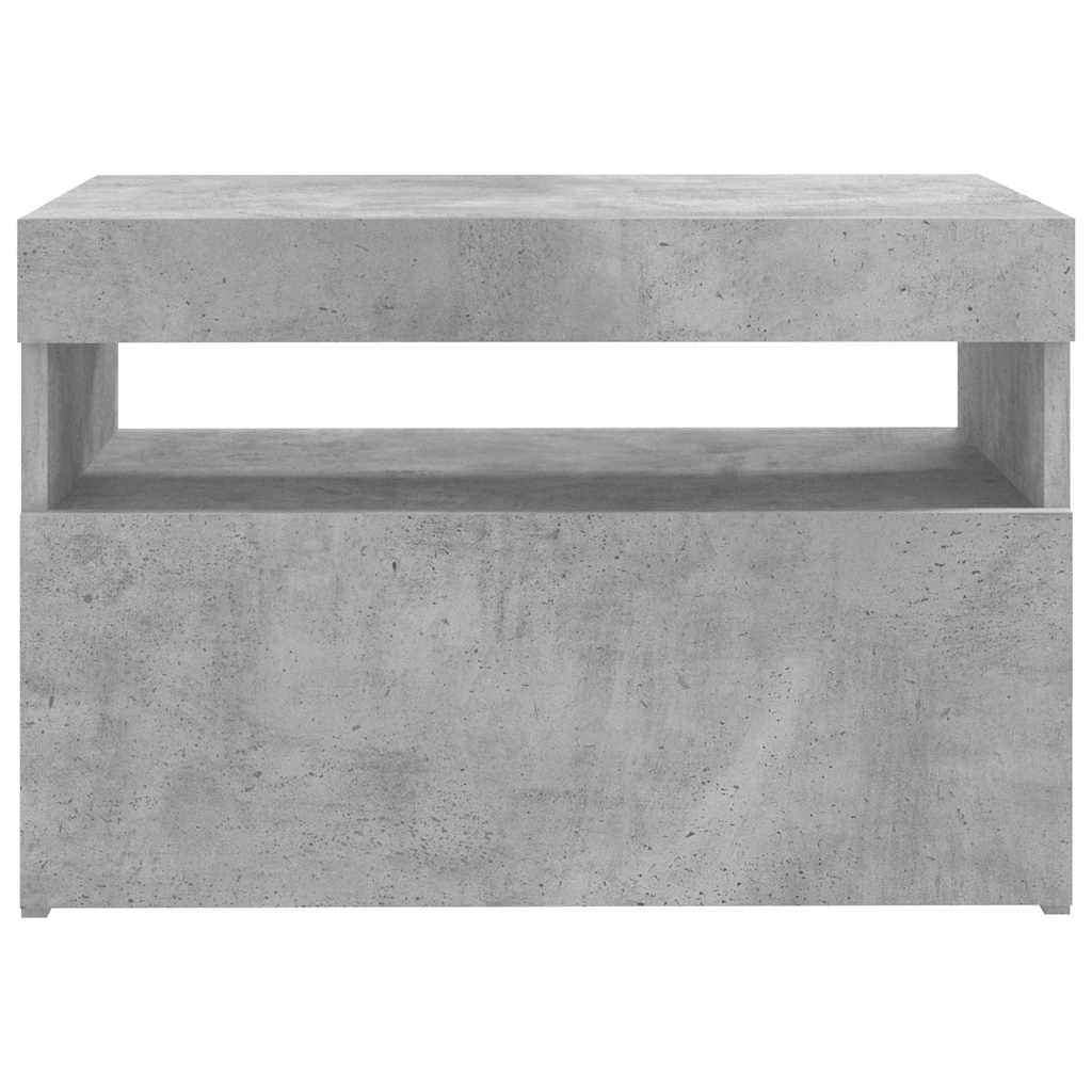 Meuble TV avec lumières LED gris béton 60x35x40 cm - XIOS