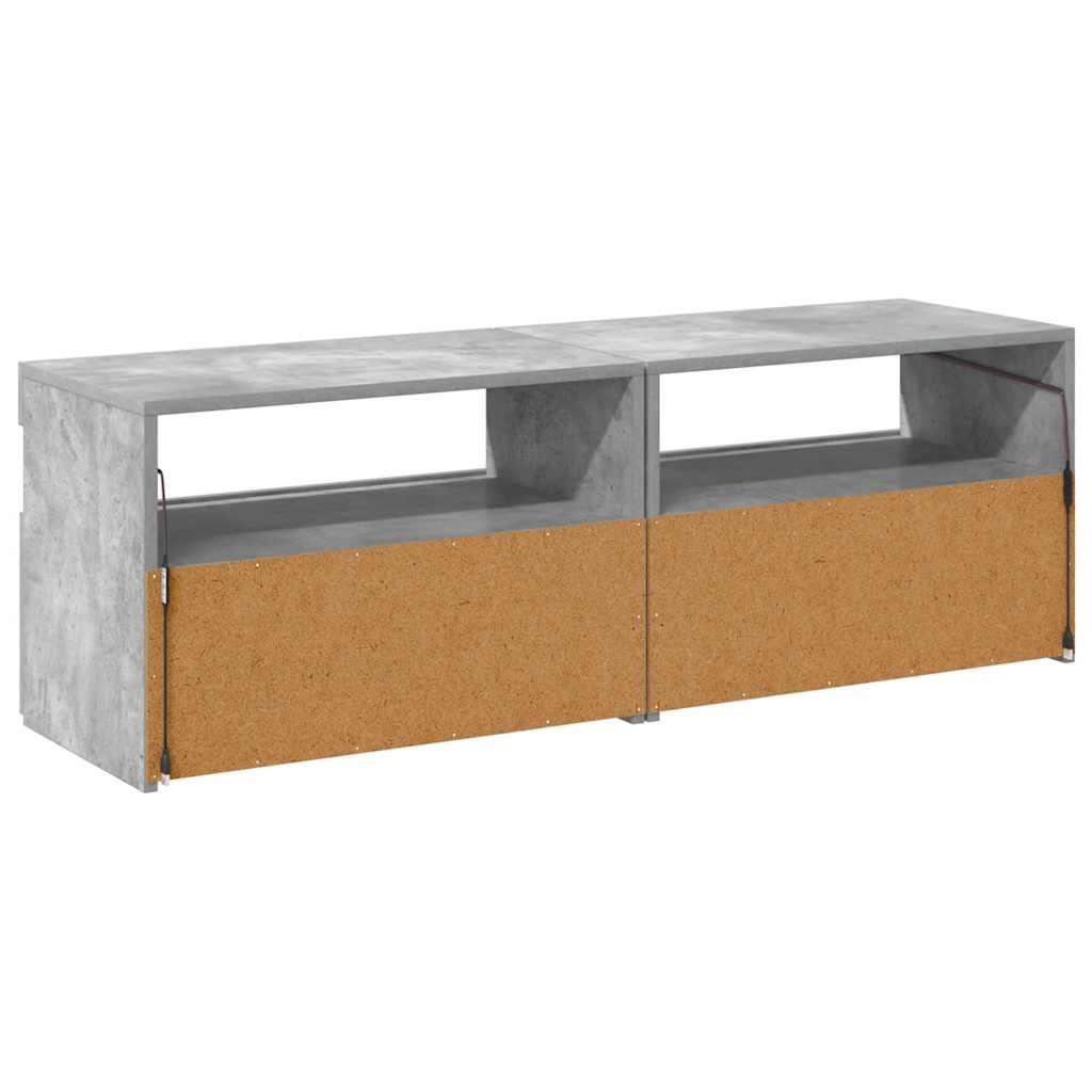 Meubles TV avec lumières LED 2 pcs gris béton 60x35x40 cm - XIOS