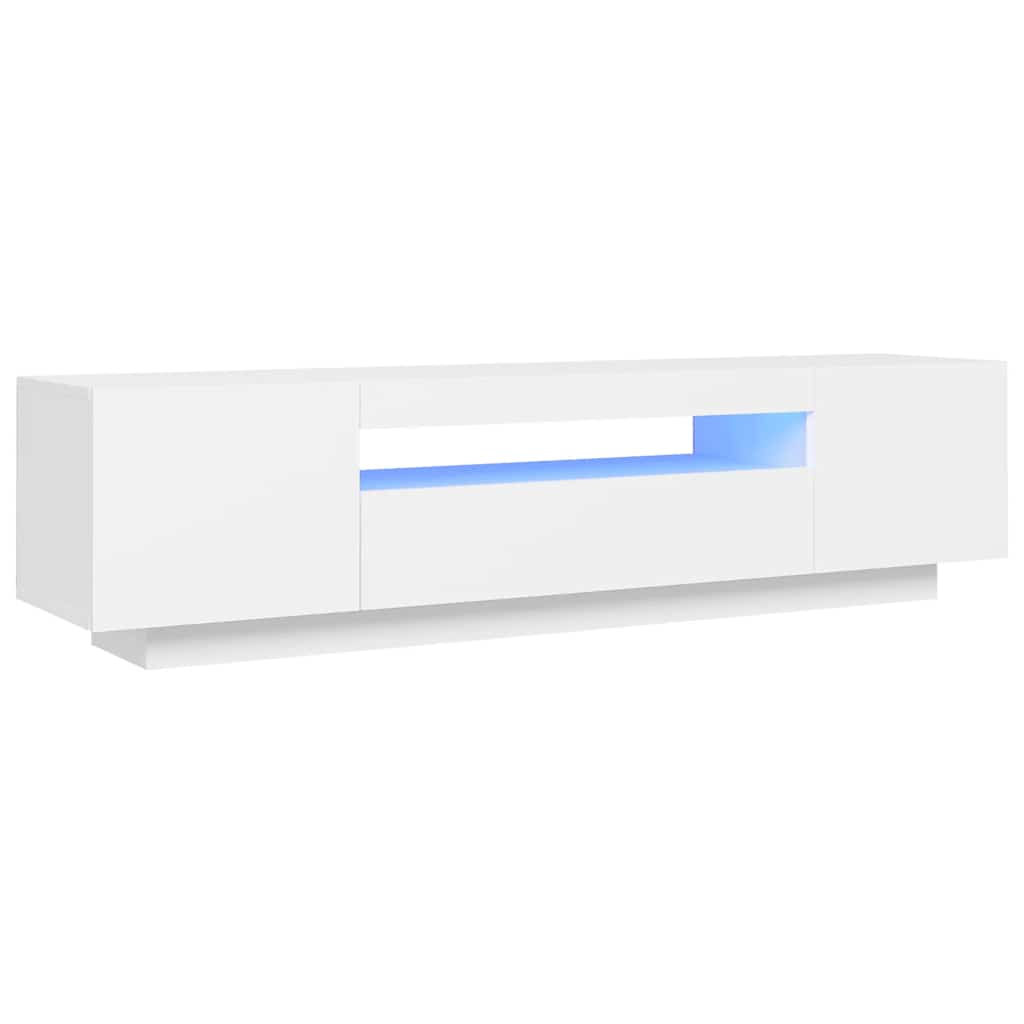 Meuble TV avec lumières LED blanc 160x35x40 cm - XIOS