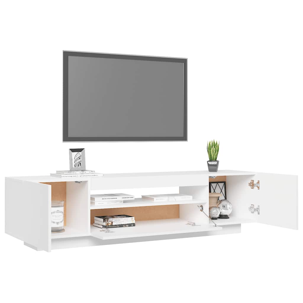 Meuble TV avec lumières LED blanc 160x35x40 cm - XIOS
