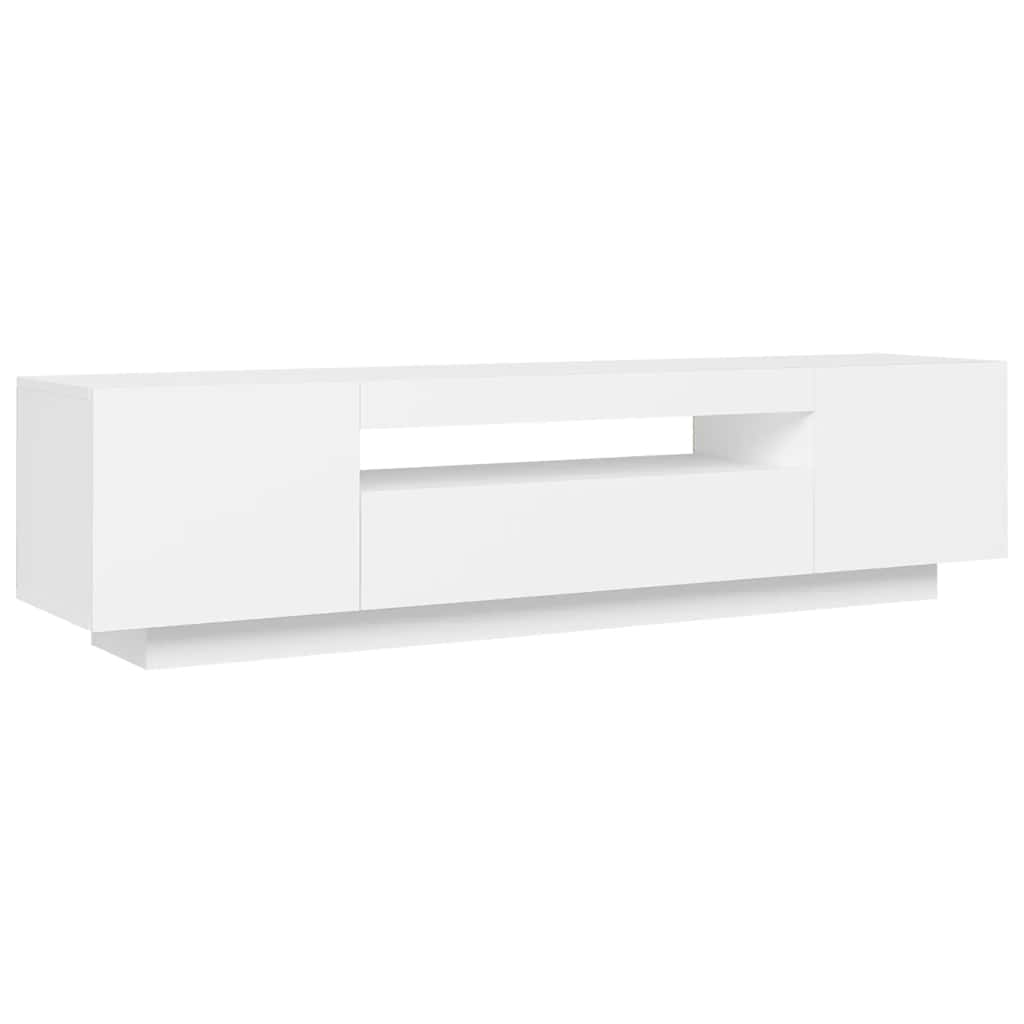 Meuble TV avec lumières LED blanc 160x35x40 cm - XIOS