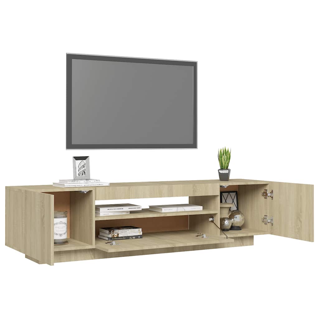 Meuble TV avec lumières LED Chêne sonoma 160x35x40 cm - XIOS
