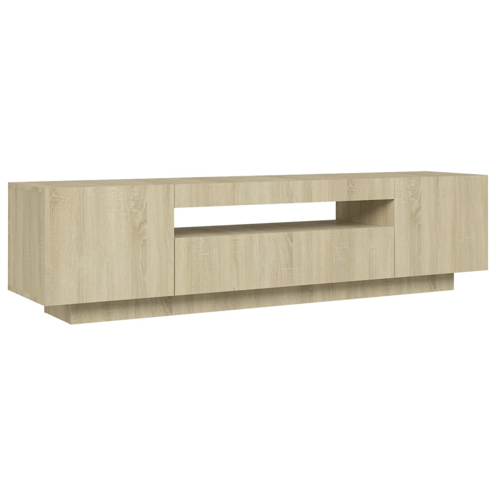 Meuble TV avec lumières LED Chêne sonoma 160x35x40 cm Meubles TV vidaXL   