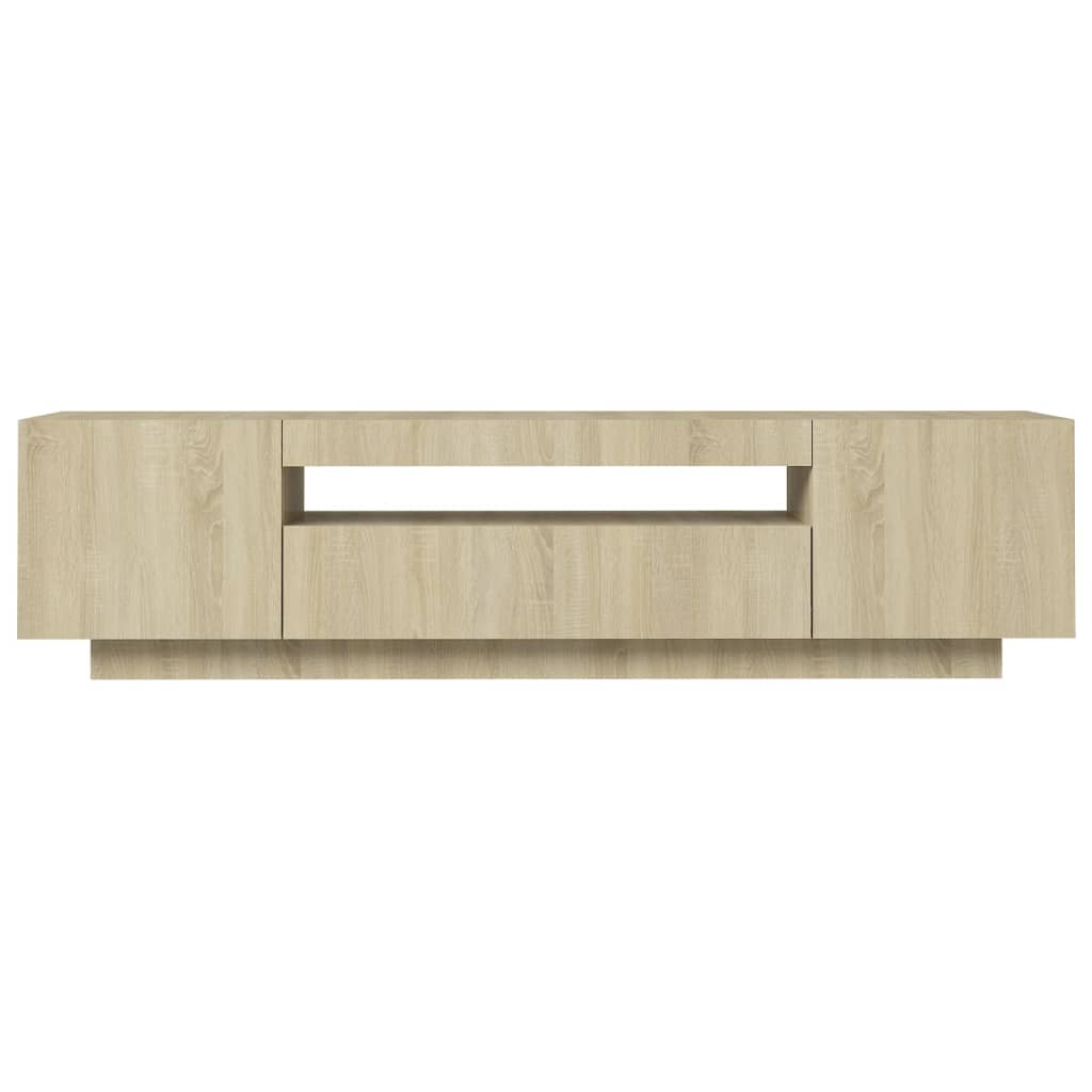 Meuble TV avec lumières LED Chêne sonoma 160x35x40 cm Meubles TV vidaXL   