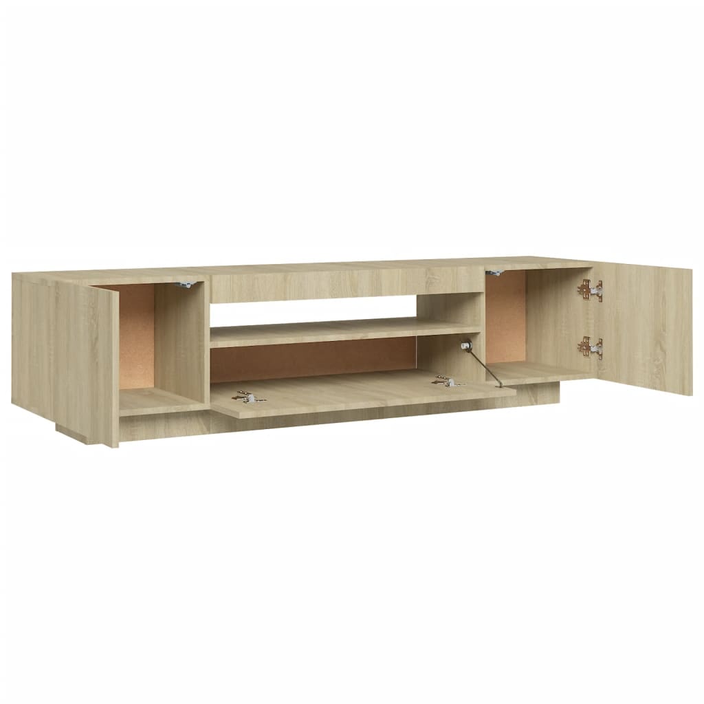 Meuble TV avec lumières LED Chêne sonoma 160x35x40 cm Meubles TV vidaXL   