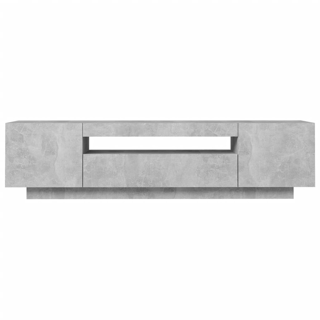 Meuble TV avec lumières LED gris béton 160x35x40 cm Meubles TV vidaXL   
