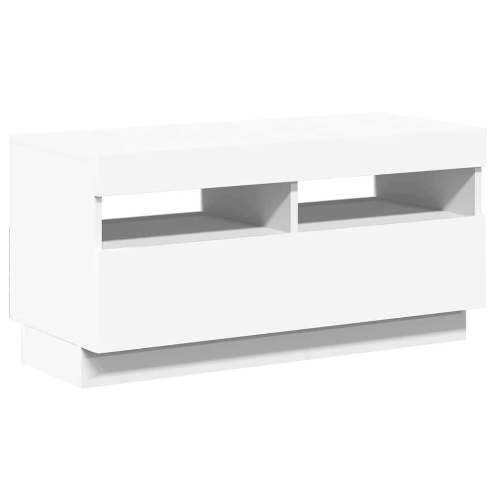 Meuble TV avec lumières LED blanc 80x35x40 cm - XIOS