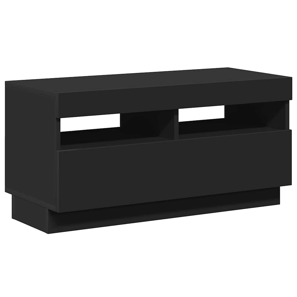 Meuble TV avec lumières LED noir 80x35x40 cm - XIOS