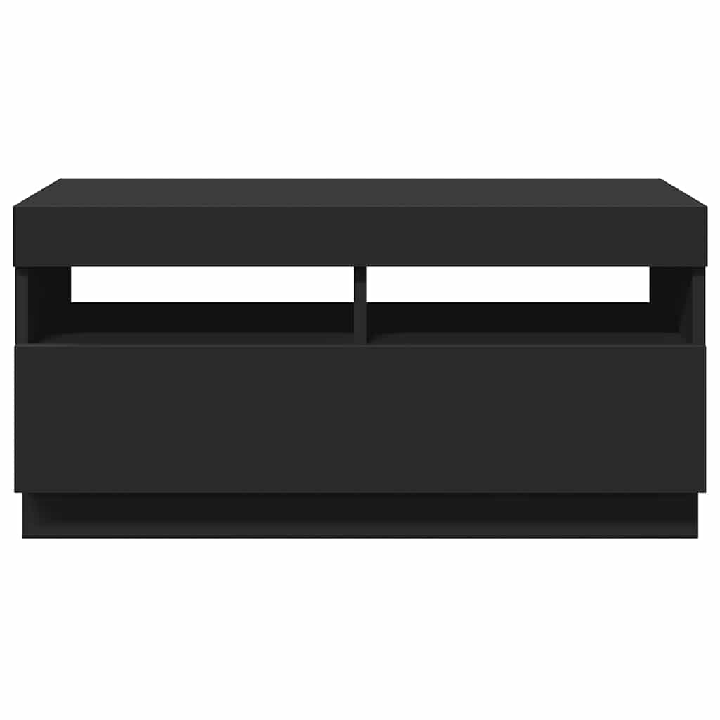 Meuble TV avec lumières LED noir 80x35x40 cm - XIOS