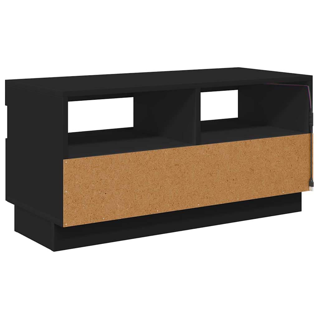Meuble TV avec lumières LED noir 80x35x40 cm - XIOS