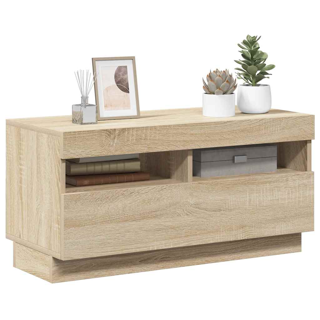 Meuble TV avec lumières LED chêne sonoma 80x35x40 cm - XIOS