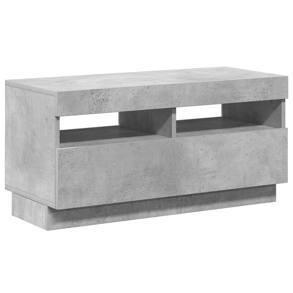 Meuble TV avec lumières LED gris béton 80x35x40 cm - XIOS