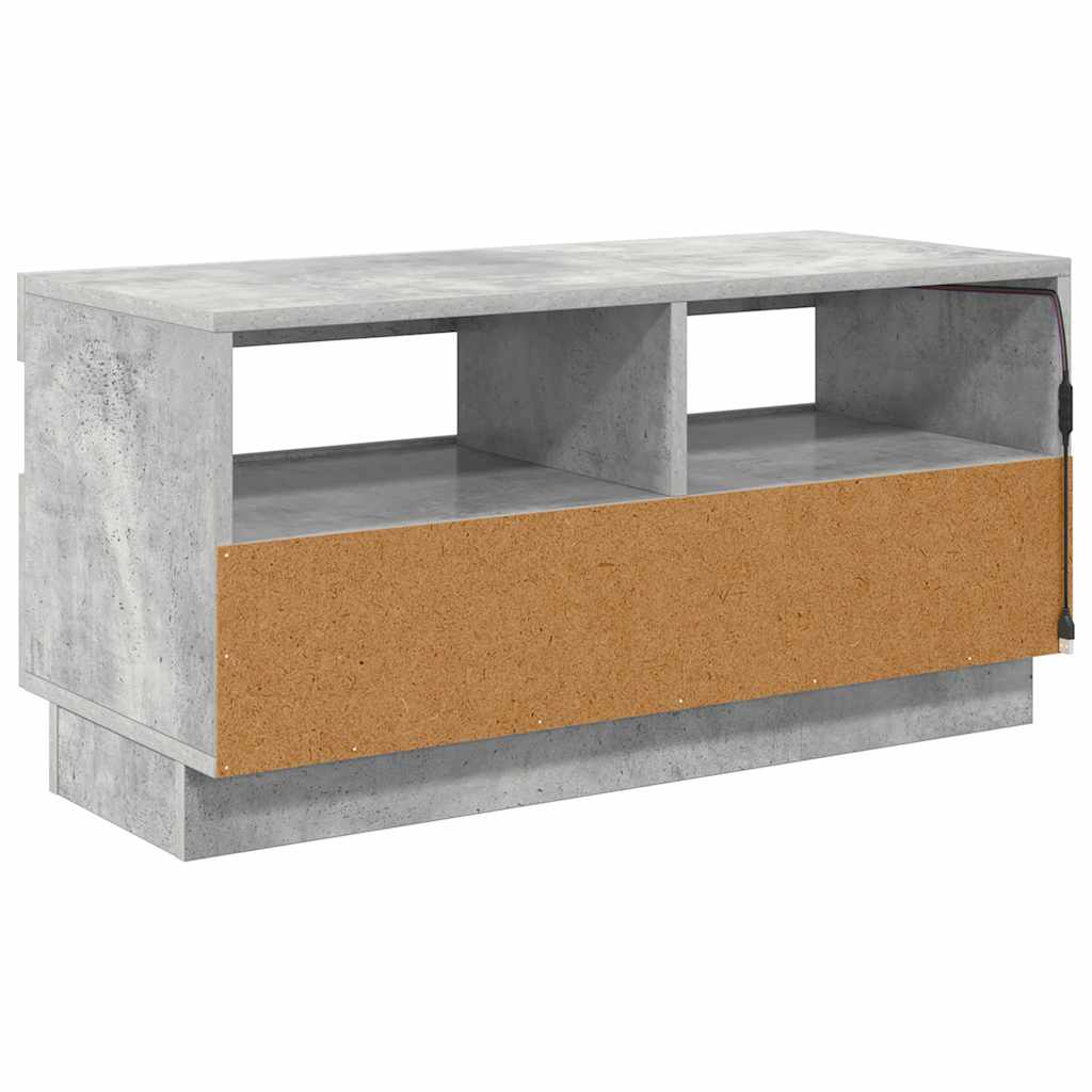 Meuble TV avec lumières LED gris béton 80x35x40 cm - XIOS
