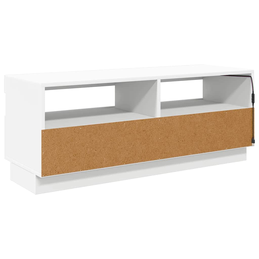 Meuble TV avec lumières LED Blanc 100x35x40 cm - XIOS