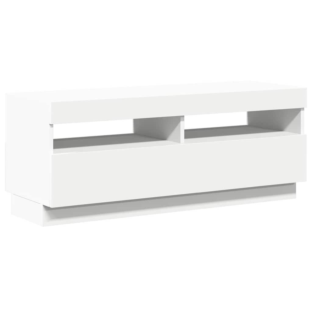 Meuble TV avec lumières LED Blanc 100x35x40 cm - XIOS