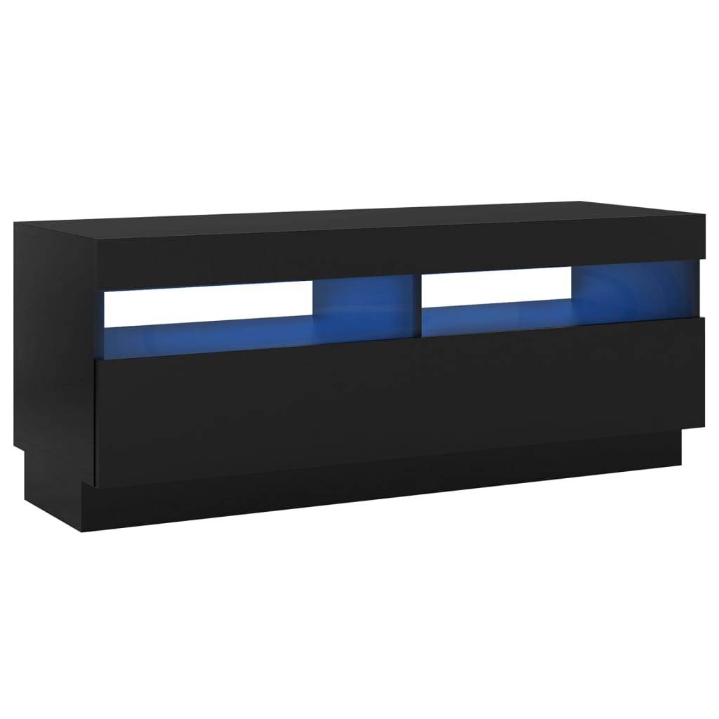 Meuble TV avec lumières LED noir 100x35x40 cm Meubles TV vidaXL   