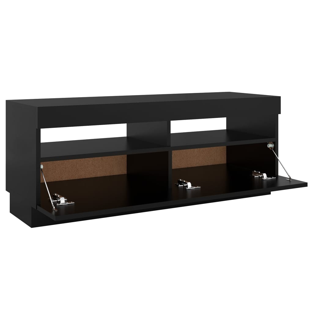 Meuble TV avec lumières LED noir 100x35x40 cm Meubles TV vidaXL   