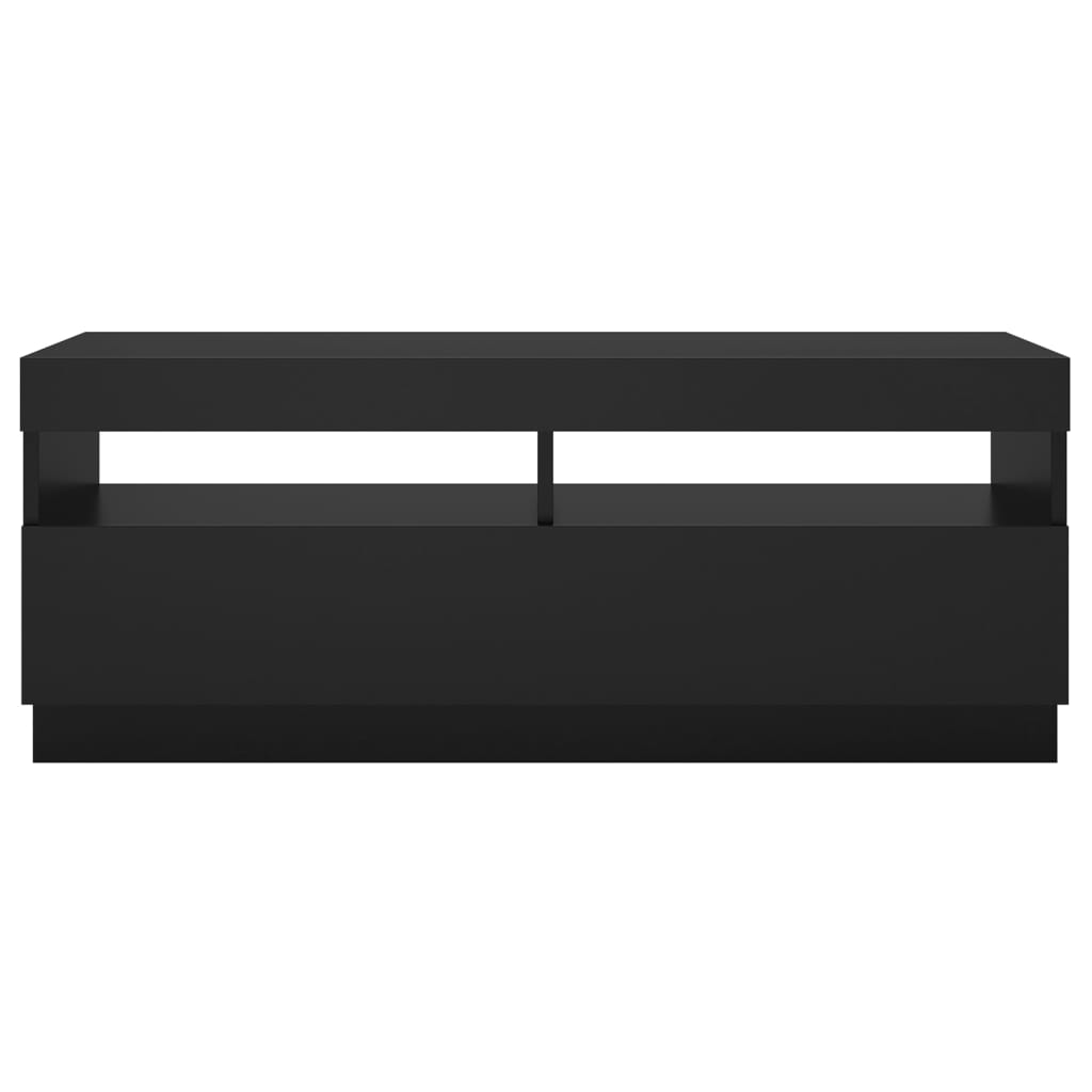 Meuble TV avec lumières LED noir 100x35x40 cm Meubles TV vidaXL   
