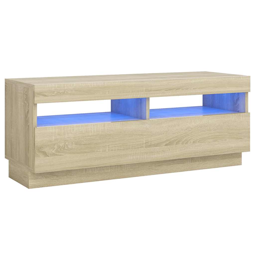 Meuble TV avec lumières LED chêne sonoma 100x35x40 cm - XIOS
